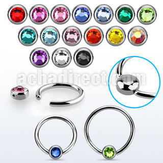 rccr3 steel ball closure ring w a 3mm rounded disk w crystal