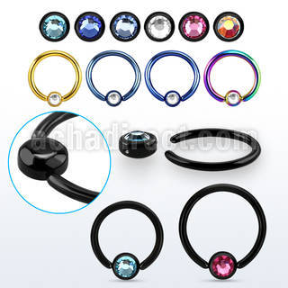 rccrt4 black steel ball closure ring w 4mm round disk w crystal