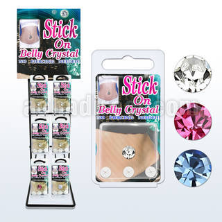 rkcsb rack of assorted color stick on belly crystals