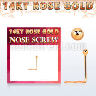 rscb1 14kt rose gold nose screw w 1.5mm ball shaped top