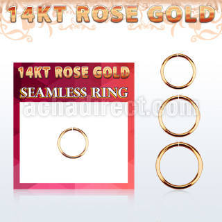 rsel20 solid 14kt rose gold seamless ring, 20g (0.8mm)