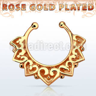 rssepd11 rose gold silver fake septum ring w a extra wide indian 
