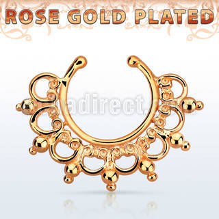 rssepd12 septum click falso plata 925 oro rosa 1mm indio extra amplio grabado 12mm al por mayor