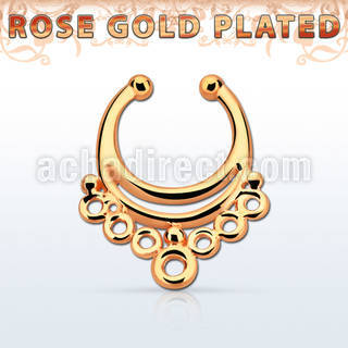 rssepd1 rose gold silver fake septum clicker in an indian 