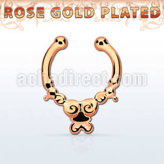 rssepd2 rose gold silver fake septum clicker in a indian