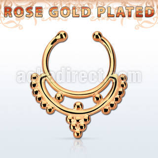 rssepd4 rose gold silver fake septum ring in minimalistic indian