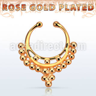 rssepd9 rose gold silver fake septum clicker decorated indian