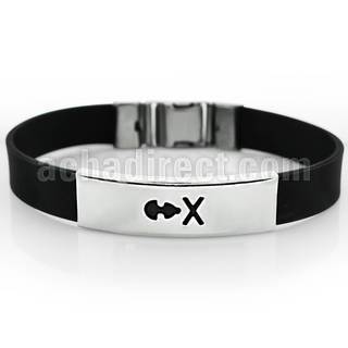 sbl22 leather bracelet with steel plate with x engravable