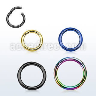 seght14 pvd plated 316l steel hinged segment ring 14g 1.6mm
