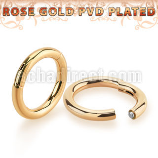 seghtt10 rose gold pvd plated 316l steel hinged segment ring