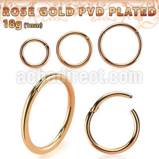 seghtt18 rose gold pvd plated steel hinged segment ring, 1mm