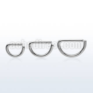 seld16 d shapped surgical steel seamless ring, 16g (1.2mm)