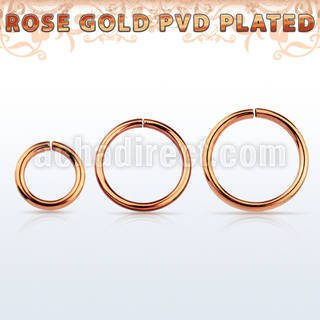seltt16 rose gold pvd plated surgical steel seamless ring