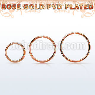 seltt20 rose gold pvd plated surgical steel seamless ring