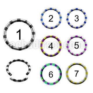 semt16 pvd 316l steel segment ring in zebra stripes 8 10mm
