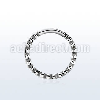 sepdd annealed steel seamless septum ring 16g w rough pattern