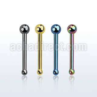 snbbt anodized 316l steel nose bone with 2mm ball shaped top