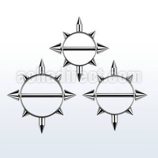 snpc round spiked nipple shield w 316l steel barbell
