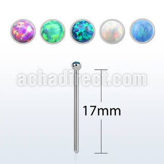 sns18op 316l steel bend it nose stud 18g (1mm) synthetic opal