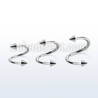specn25 surgical steel eyebrow spiral with two 2 5mm cones