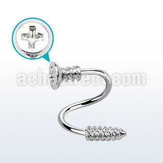 spescw 316l steel spiral with cross screw top screw tip