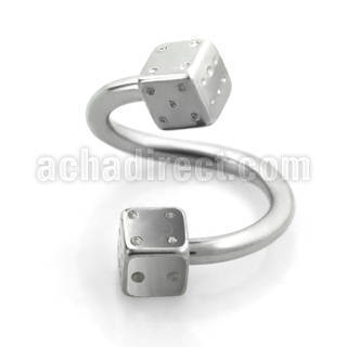 spesdi surgical steel eyebrow spiral with two 3mm dices