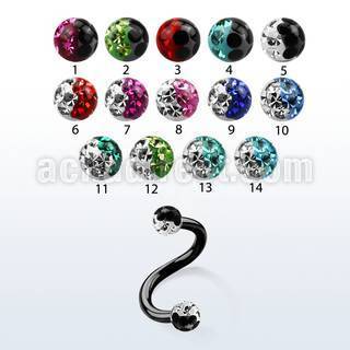 spetfr3e eyebrow lip anodized 316l steel spiral w 2 color balls
