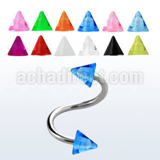 speuvcn surgical steel eyebrow spiral with two 3mm uv cones