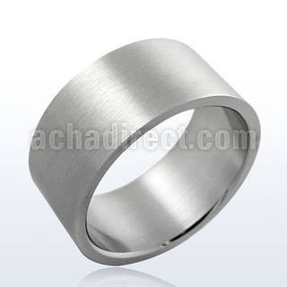 sr125m matte polished stainless steel wide band ring