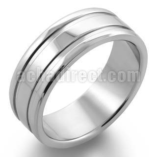 sr162 high polished stainless steel ring with lined sides