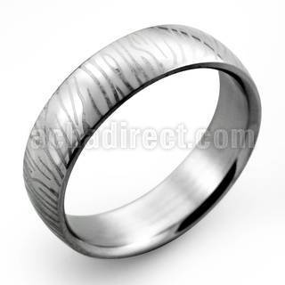 sr297 anillo acero inoxidable mate estampado rayas cebra negras distribuidor mayorista