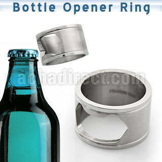 sr319 matte polished stainless steel bottle opener ring