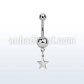 steel belly banana w 5&8mm plain balls & dangling star