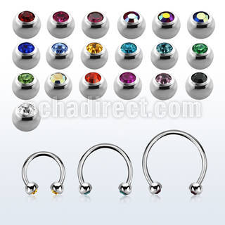steel circular barbell 0.8mm w tiny 2.5mm jewel balls