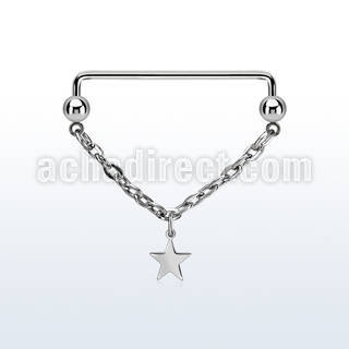 steel industrial surface barbell w small chain & star