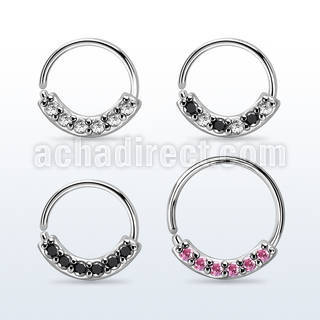 steel seamless ring, 20g w 6 1.5mm czs on the lower part
