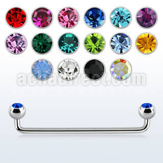 sub2cx 45 316l steel industrial surface barbell w bezel balls