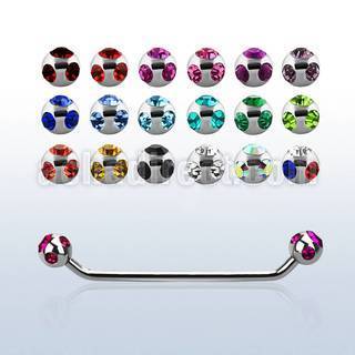 subca 45 316l steel surface barbell w multicrystal balls