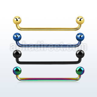 subta anodized 45 316l steel surface barbell with 5mm balls