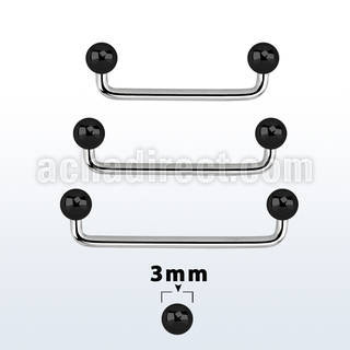 sudbt3 90 polished steel surface barbell with 3mm black balls