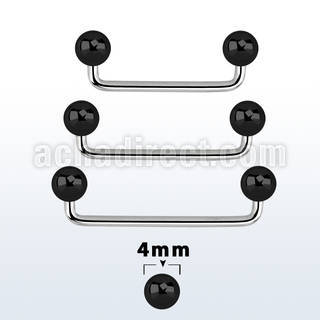 sudbt4 90 polished steel surface barbell with 4mm black balls
