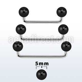 sudbt5 90 polished steel surface barbell with 5mm black balls