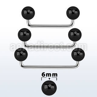 sudbt6 90 polished steel surface barbell with 6mm black balls