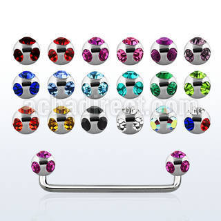 sudca barbell superficial industrial acero 316l 90 grados bolas multi cristal 5mm venta