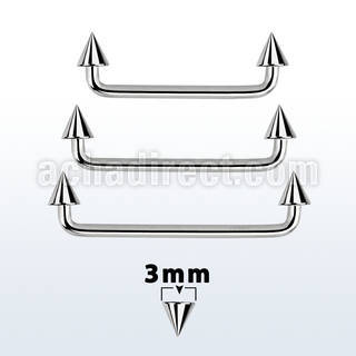 sudcn3 90 316l steel industrial surface barbell w 3mm cones