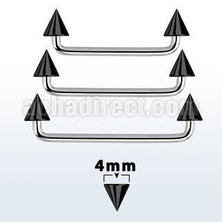 sudcnt4 90 polished steel surface barbell w 4mm black cones