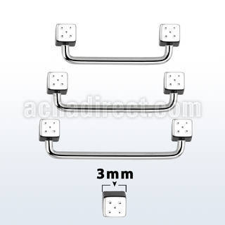 suddi3 90 316l steel industrial surface barbell w 3mm dices