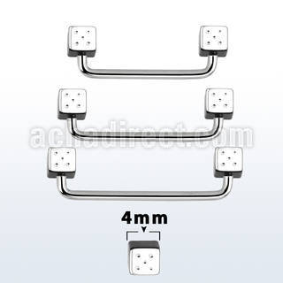 suddi4 90 316l steel industrial surface barbell w 4mm dices