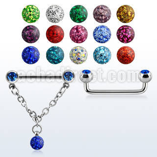 suddl1 90 316l steel surface barbell w dangling ferido ball