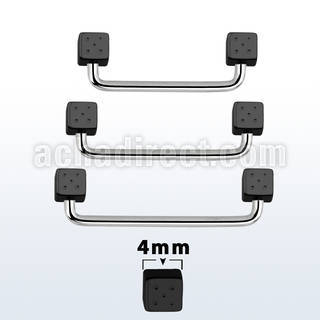 suddt4 90 polished steel surface barbell w 4mm black dices